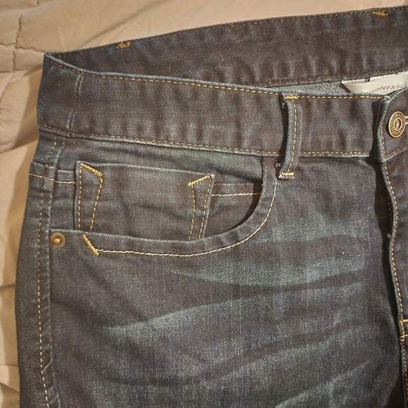 Christopher & Banks Dark Wash Denim Bermuda Jean Shorts Women's Size 12 Jorts - Picture 6 of 7